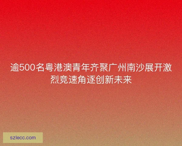 逾500名粤港澳青年齐聚广州南沙展开激烈竞速角逐创新未来